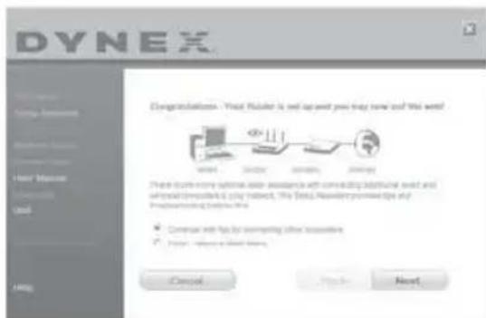 Dynex DXWEGRTR - Pour exécuter l'Assistant Configuration: - 7