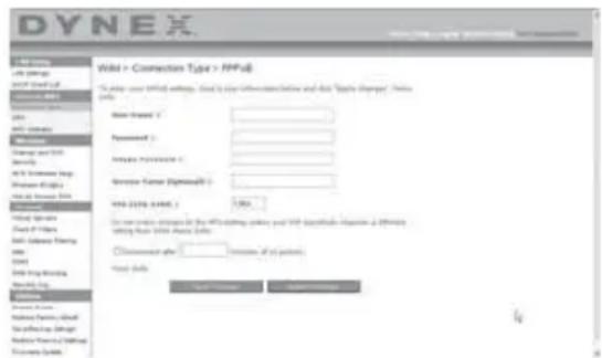 Dynex DXWEGRTR - Réglage du type de connexion FSI comme « PPPoE » - 1