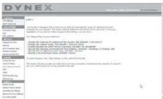 Dynex DXWEGRTR - Affichage des paramètres LAN - 1