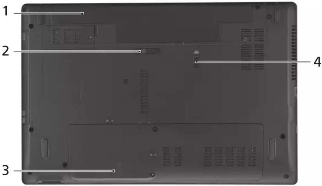 eMachines E442 - 底视图 - 1