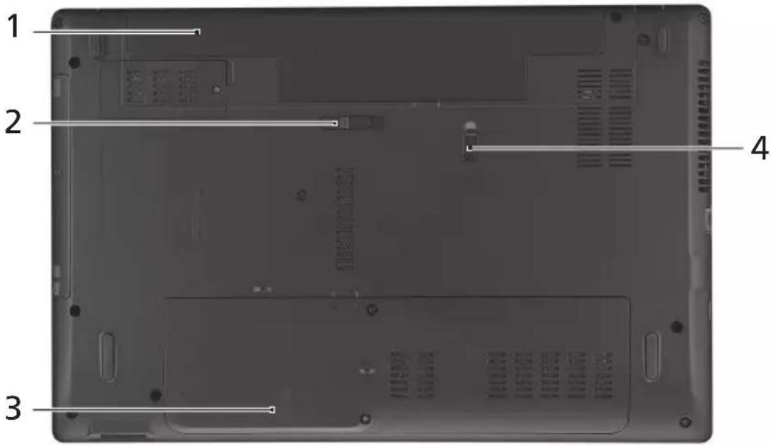 eMachines E442 - 底視圖 - 1