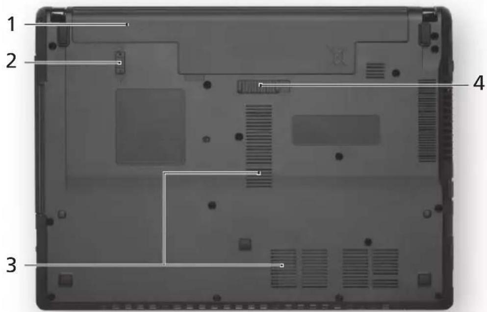 eMachines D732 - Pohled zespodu - 1
