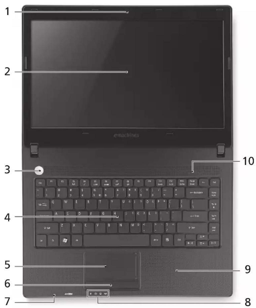 eMachines D732 - Vista superior - 1