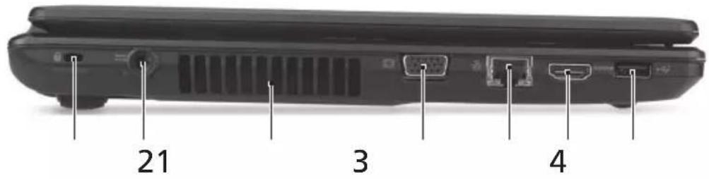 eMachines D732 - Left view - 1