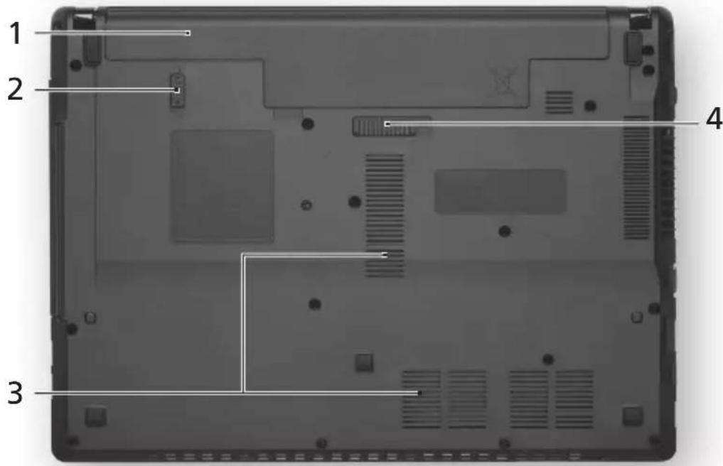 eMachines D732 - Vista de la base - 1