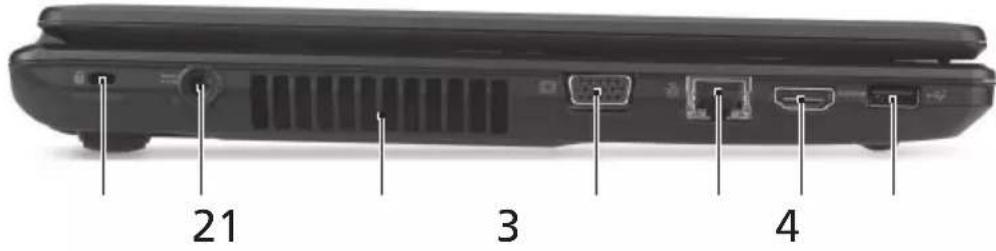 eMachines D528 - Left view - 1
