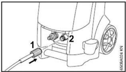 STIHL RE 118 - Connecting the high-pressure hose - 1