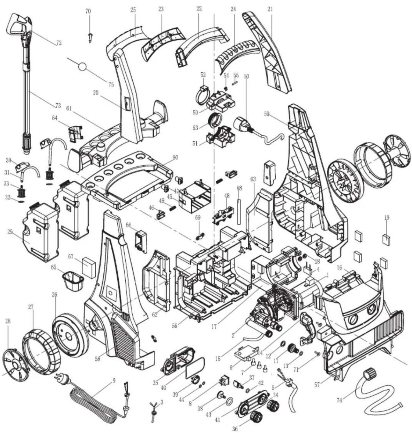 Defort DPW1800VAC - Exploded view - 1