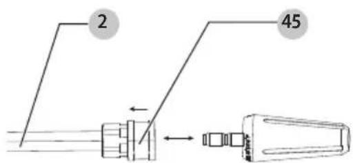 BLACK & DECKER PW1400 - Fixer les buses (Fig. L) - 1