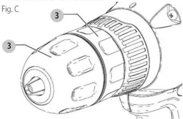 BLACK & DECKER BXPW1500PE - To insert a drill bit or other accessory: - 1