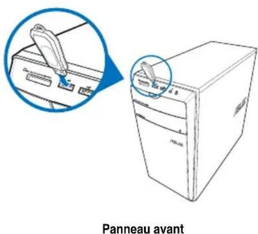 ASUS CM6331 - Pour connecter un périphérique de stockage USB : - 1