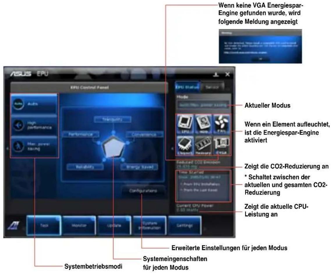 ASUS CM6331 - So starten Sie EPU: - 1