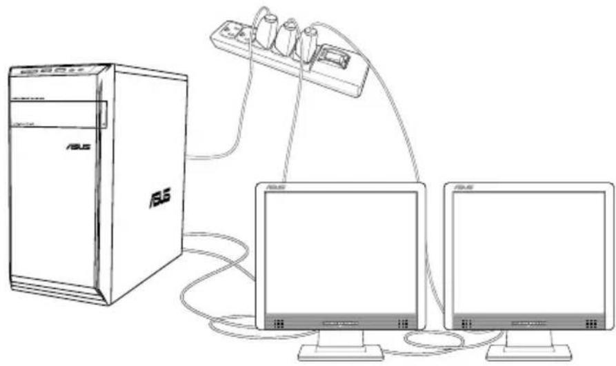 ASUS CM6331 - So richten Sie mehrere Anzeigegeräte ein: - 1