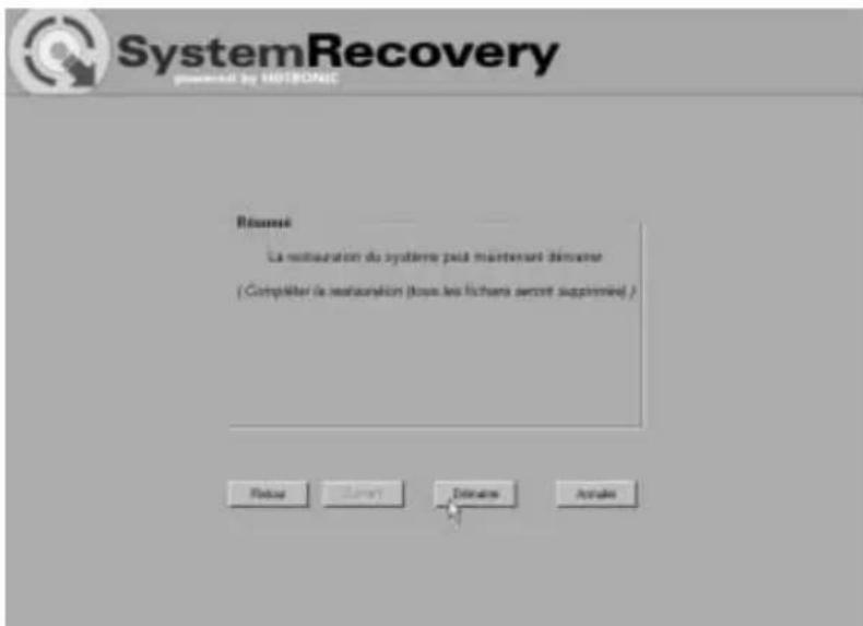 TARGA Ultra AN64III 5000 - - Compléter la restauration (tous les fichiers seront supprimés) - 2