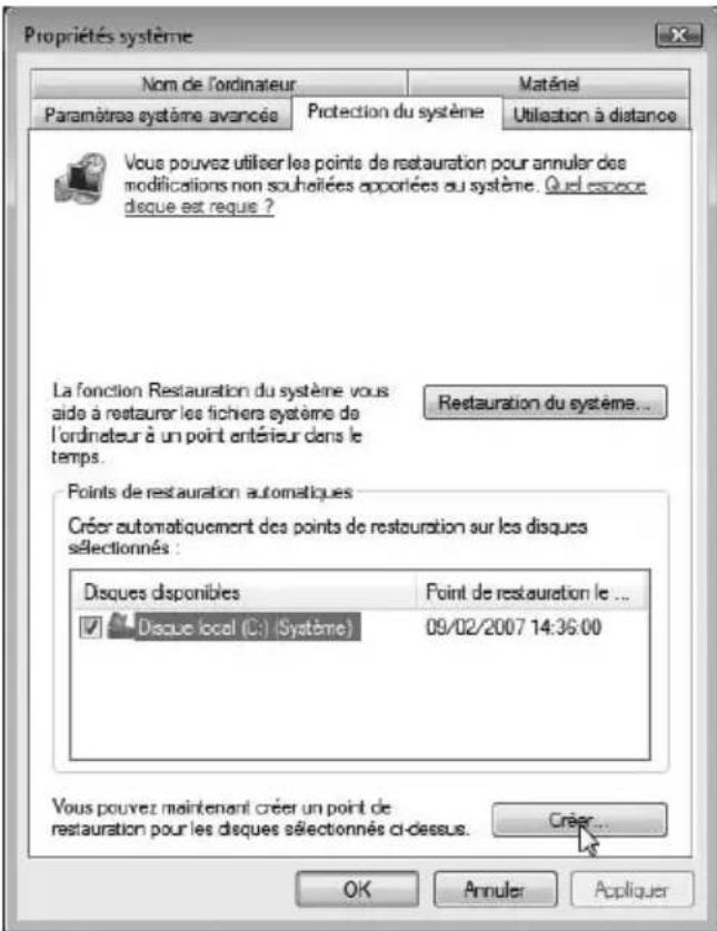 TARGA Ultra AN64III 5000 - Creation de points de restauration du système - 2