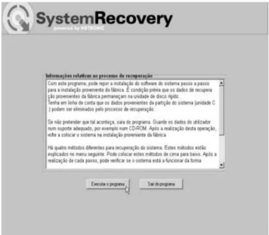 TARGA Ultra AN64 4200 DC - Restaurar o Sistema Usando o Software de Recuperacao do Sistema - 1