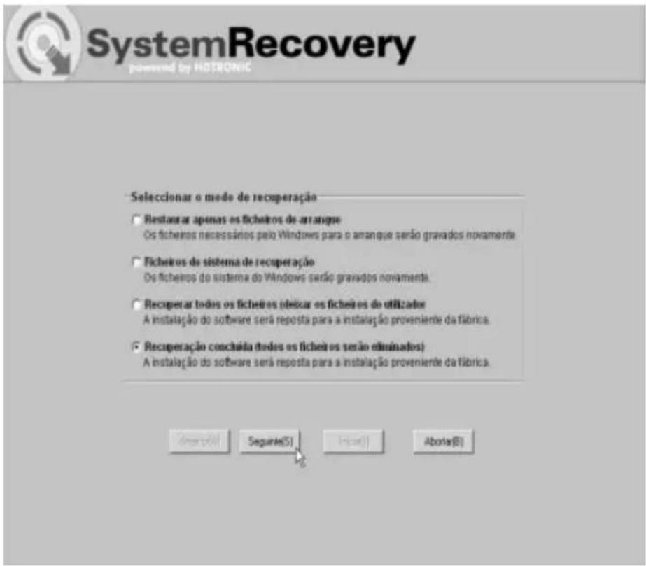 TARGA Ultra AN64 4200 DC - Restaurar o Sistema Usando o Software de Recuperacao do Sistema - 2