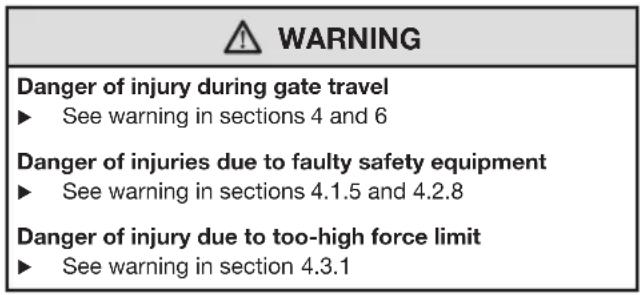 Hormann PortronicD 5000 - Safety instructions for initial start-up and for operation - 1