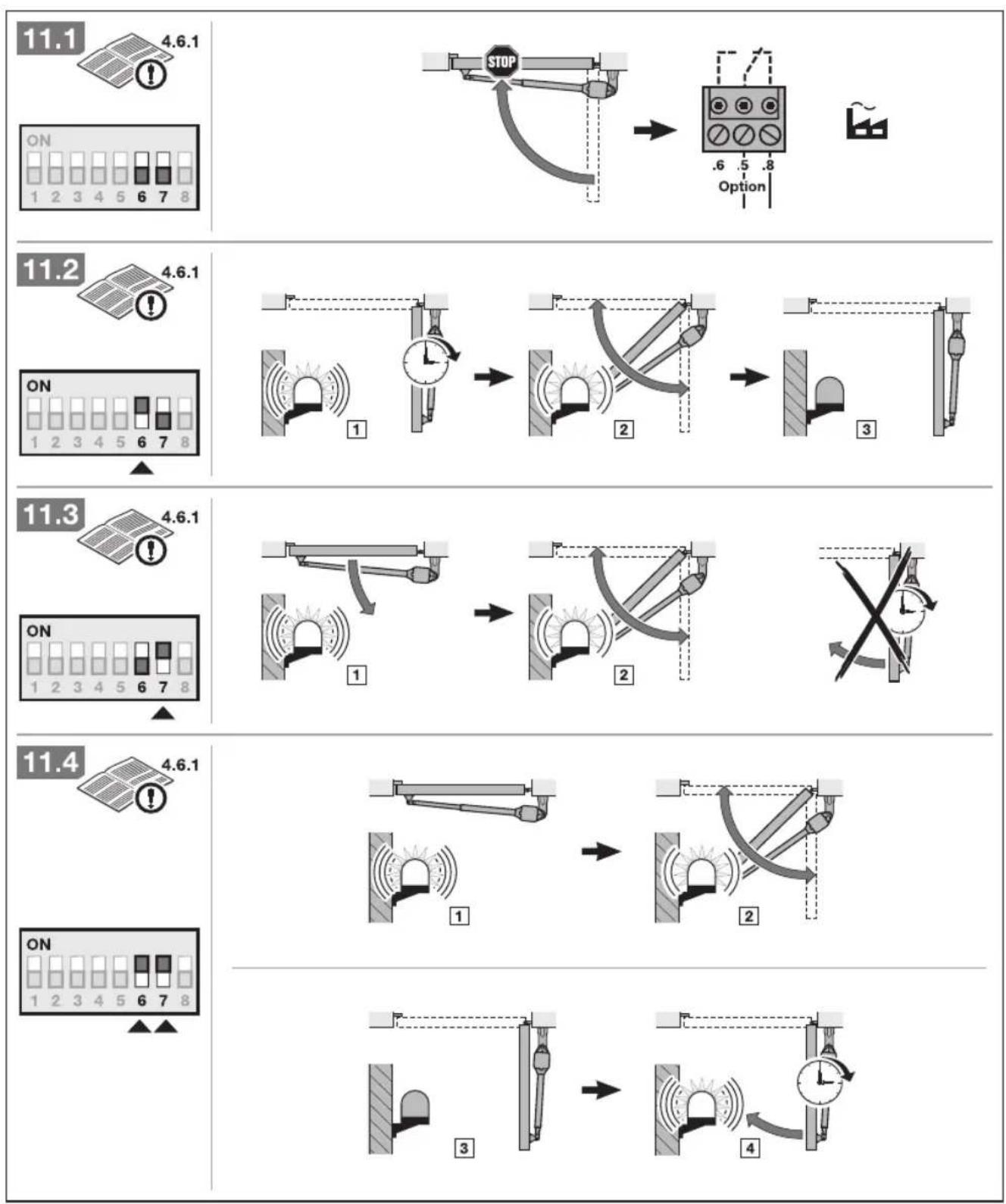 Hormann PortronicD 5000 - Resumo das funções dos 13 interruptores DIL - 26