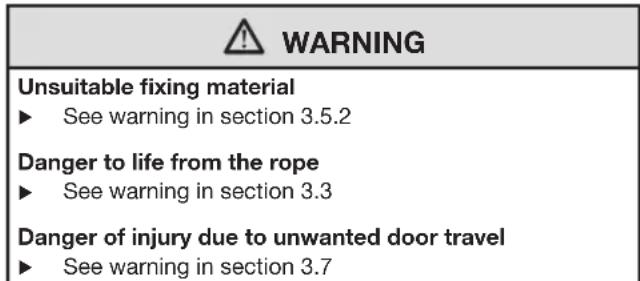 Hormann Liftronic 700 - Safety instructions for fitting - 2