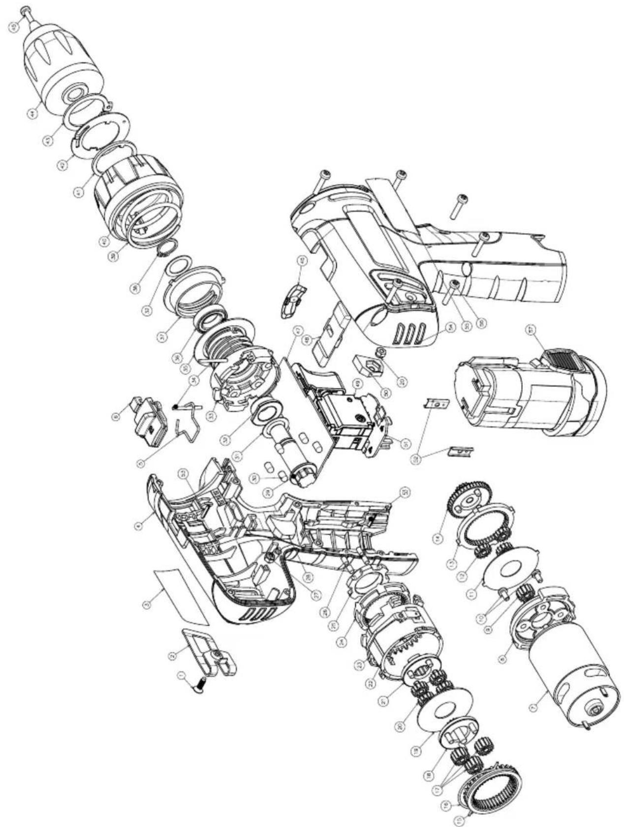 Ferm CDM1112S - Exploded view - 1