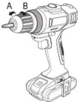 Toolcraft DD 14.41 5 - b) Werkzeug in das Schnellspannbohrfutter einsetzen/entnehmen - 2