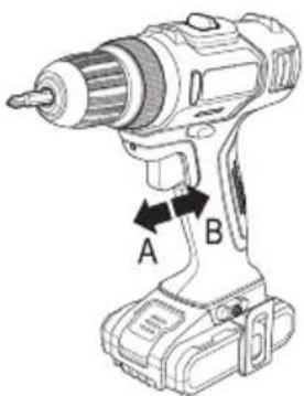 Toolcraft DD 18 V LI - e) Bouton marche/arrêt avec réglage de la vitesse de rotation - 4