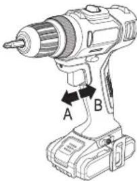 Toolcraft DD 18 V LI - e) Aan-/uitschakelaar met geintegreerde toerentalregeling - 5