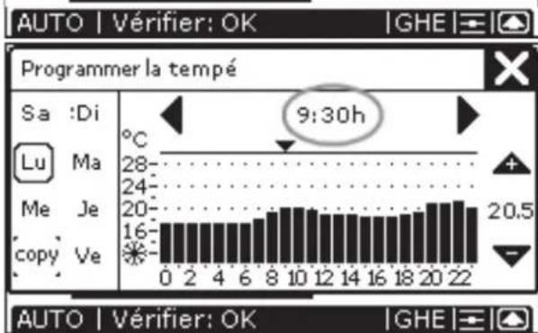 ZEHNDER ConfoControl Luxe - Réglage du programme de température - 5