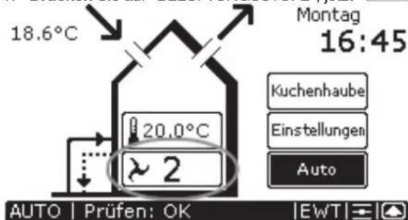 ZEHNDER ConfoControl Luxe - Belüftungsstufe einstellen - 1