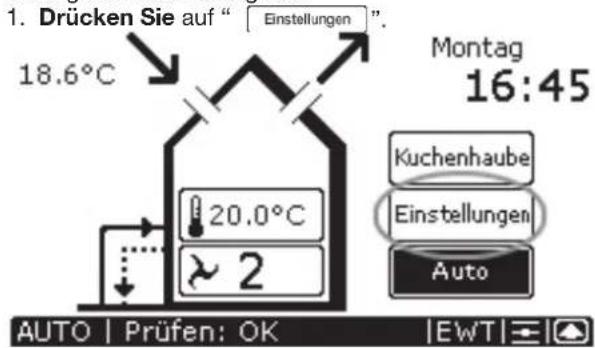 ZEHNDER ConfoControl Luxe - Display einstellen - 1