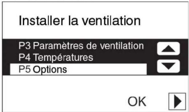 ZEHNDER ConfoControl Luxe - Réglages dans les menus P - 5