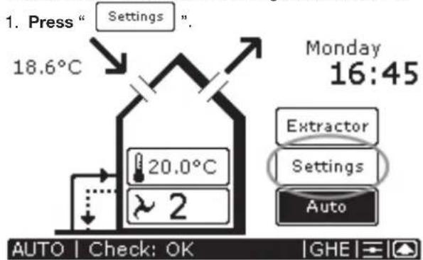 ZEHNDER ConfoControl Luxe - Setting the ventilation programme - 1