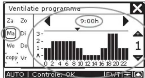 ZEHNDER ConfoControl Luxe - Ventilatieprogramma instellen - 3