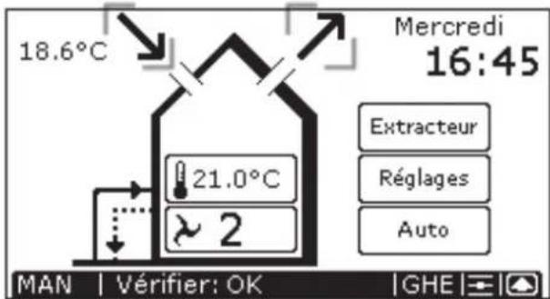 ZEHNDER ConfoControl Luxe - Mise en marche/arrêt du ventilateur d'insufflation et du ventilateur d'extraction - 3