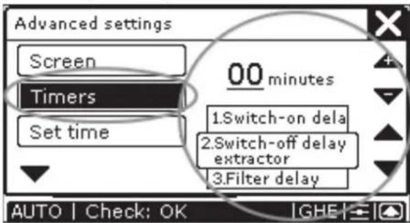 ZEHNDER ConfoControl Luxe - Time delay settings - 3