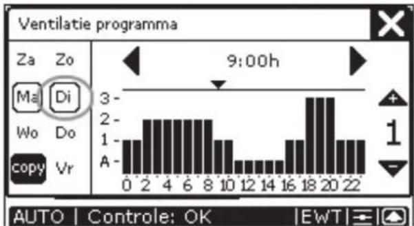 ZEHNDER ConfoControl Luxe - Ventilatieprogramma instellen - 8