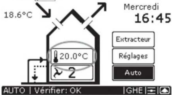 ZEHNDER ConfoControl Luxe - Réglage de la température confort - 1