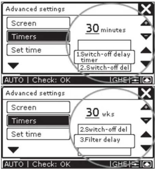 ZEHNDER ConfoControl Luxe - Time delay settings - 5