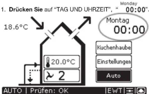 ZEHNDER ConfoControl Luxe - Datum und Uhrzeit einstellen - 1