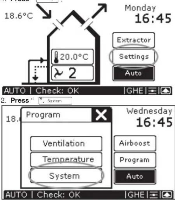 ZEHNDER ConfoControl Luxe - Screen settings - 1
