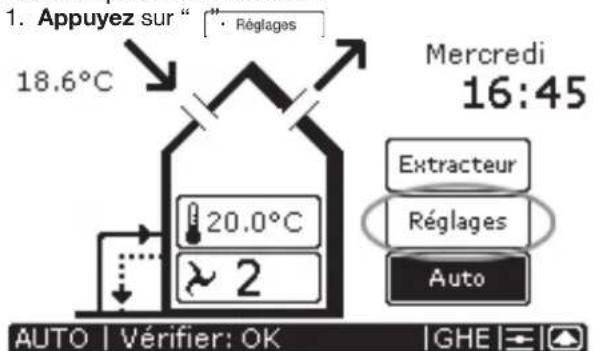 ZEHNDER ConfoControl Luxe - Réglage de programme de ventilation - 1