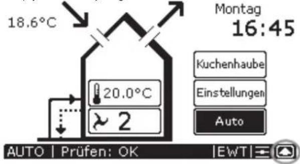 ZEHNDER ConfoControl Luxe - Statusinformationen auf der ComfoControl - 1