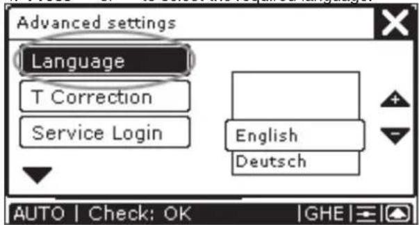 ZEHNDER ConfoControl Luxe - Language settings - 2