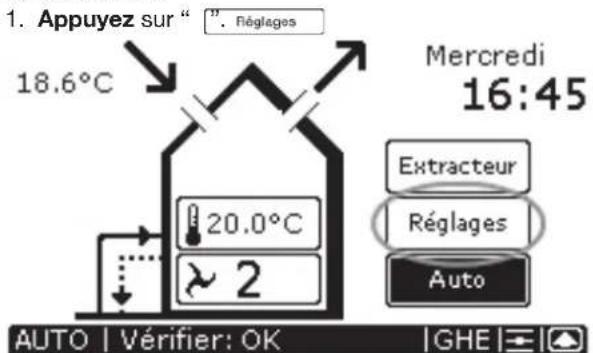 ZEHNDER ConfoControl Luxe - Réglage du programme de température - 1
