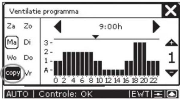 ZEHNDER ConfoControl Luxe - Ventilatieprogramma instellen - 7