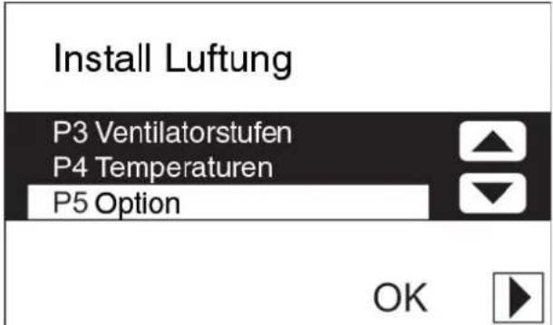 ZEHNDER ConfoControl Luxe - Einstellungen in den P-Menüs vornehmen - 3
