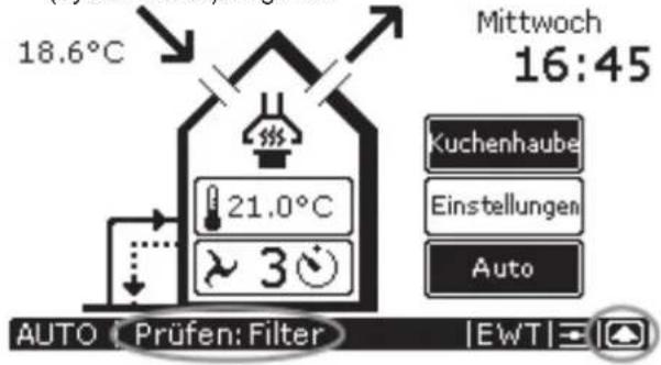 ZEHNDER ConfoControl Luxe - Filtermeldung auf der ComfoControl - 2
