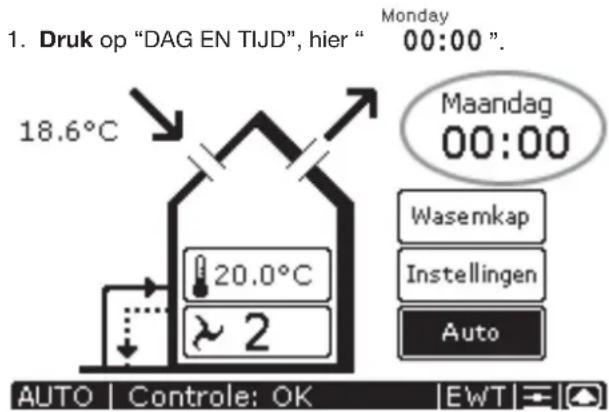 ZEHNDER ConfoControl Luxe - Dag en tijd instellen - 1