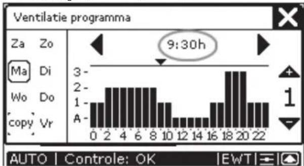 ZEHNDER ConfoControl Luxe - Ventilatieprogramma instellen - 5